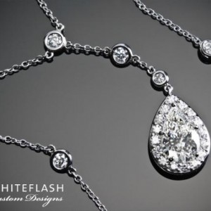 Pear Halo Diamond Pendant