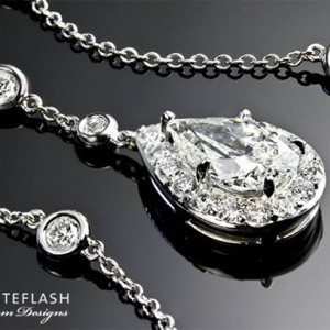 Platinum Pear Diamond Pendant