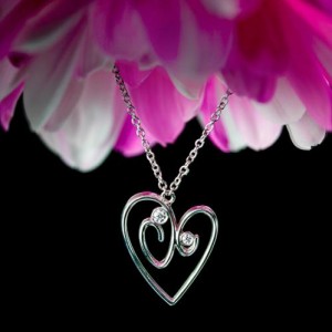 One Heart for Two Diamond Pendant