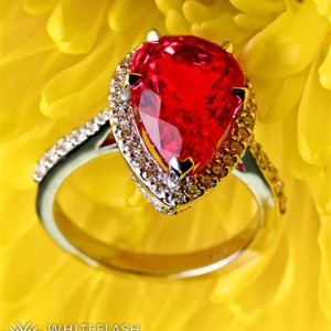 Custom Spinel Halo Diamond Ring