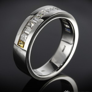 Custom Channel Set Men's Wedding Band