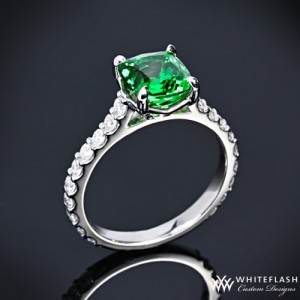 Custom Tsavorite Diamond Engagement Ring
