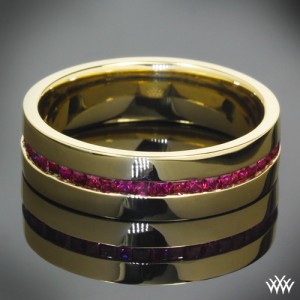 Custom 14k Yellow Gold Men's Wedding Band