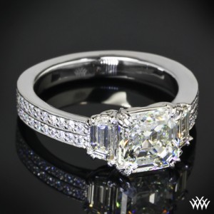 Custom Platinum 3 Stone Diamond Engagement Ring