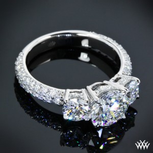 Custom Platinum 3 Stone Diamond Engagement Ring