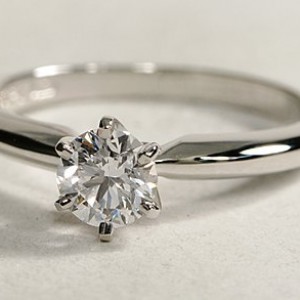 Classic Six Prong Engagement Ring in Platinum