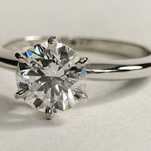 Classic Six Prong Engagement Ring in Platinum