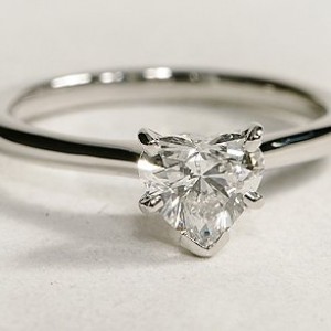 Petite Solitaire Engagement Ring in Platinum