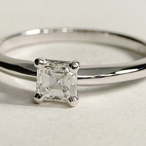 Classic Four Prong Engagement Ring in 18k White Gold