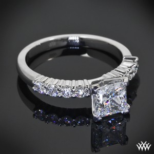 Customized Legato Shared Prong Diamond Engagement Ring