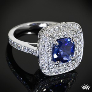 Custom Double Halo Diamond Engagement Ring