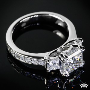 Custom 3 Stone Princess Diamond Engagement Ring