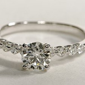 Floating Diamond Engagement Ring