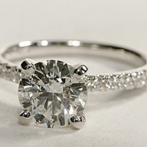 Petite Pave Diamond Engagement Ring
