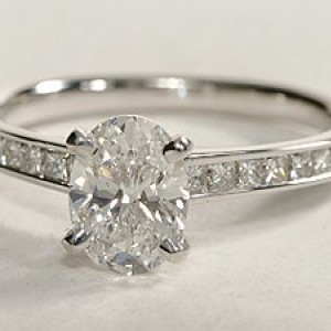 Channel Set Princess Cut Diamond Engagement Ring