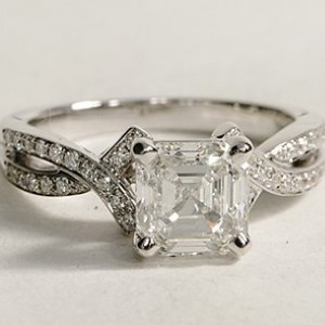 Intertwined Pavé Diamond Engagement Ring
