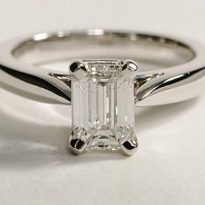 Tapered Cathedral Engagement Ring in Platinum