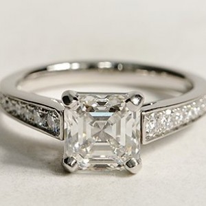 Cathedral Pave Diamond Engagement Ring in Platinum (1/3 ct. tw.)