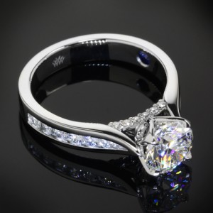 Custom Open Cathedral Diamond Engagement Ring
