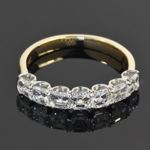 Custom 7 Stone Asscher Diamond Wedding Ring