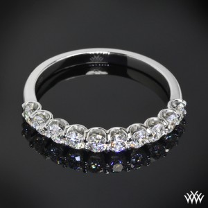 Custom Platinum Shared Prong Diamond Wedding Ring