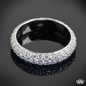 Custom 3 Row Pave Diamond Wedding Ring