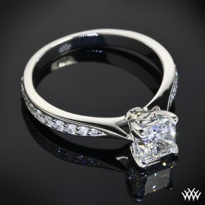 Customized Legato Sleek Line Pave Diamond Engagement Ring