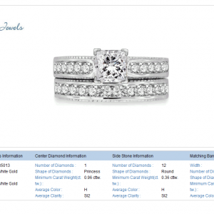 18K White Gold Matching Bridal Rings (1.75cttw.)