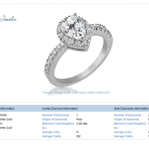 18K White Gold Pear Shape Diamond Ring (1 1/4 cttw.)