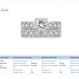 Princess Diamond Ring in 18K White Gold with Matching Bridal Set (2 1/8 cttw.)