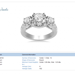 Platinum Three Stone Trellis Diamond Ring With Sidestones (2 1/4 cttw.)