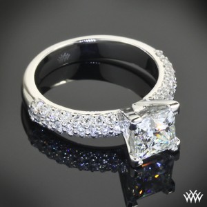 Customized Rounded Pave Diamond Engagement Ring