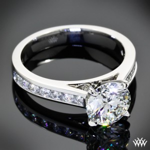 Custom Channel Set Open Cathedral Diamond Engagement Ring