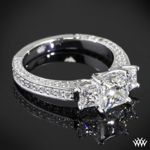 Customized Coeur de Clara Ashely 3 Stone Diamond Engagement Ring