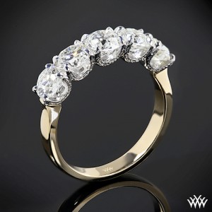 Custom 5 Stone U-Prong Diamond Wedding Ring