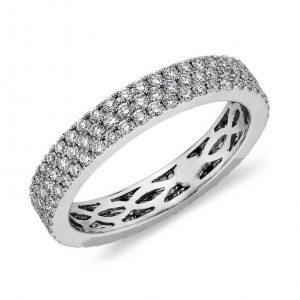 Media 'Trio Micropave Diamond Eternity Ring in 18k WG' in category 'Blue Nile'