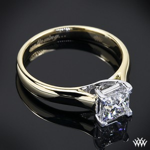 Customized Comfort Fit X-Prong Solitaire Engagement Ring for Princess