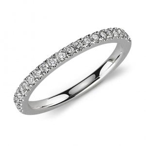 Petite Pavé Diamond Ring in 14k White Gold .33ctw
