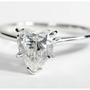 Petite Solitaire Engagement Ring in 18k White Gold