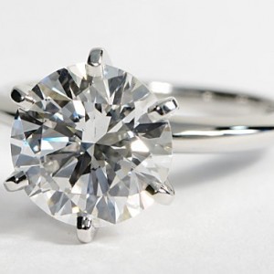 classic six prong engagement ring in platinum round