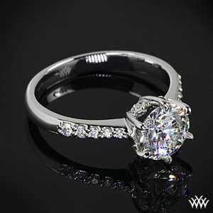 Custom Leaf Head Diamond Engagement Ring