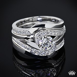 Custom Contoured Diamond Wedding Rings