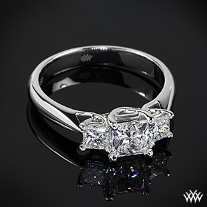 Customized 3 Stone Trellis Engagement Ring