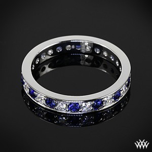 Custom Diamond and Sapphire Eternity Wedding Ring