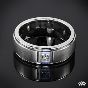 Custom Men's Bezel Set Diamond Wedding Ring