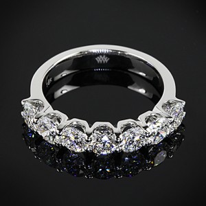 Custom 7 Stone Shared Prong Diamond Wedding Ring