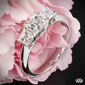 Customized Trellis 3 Stone Engagement Ring