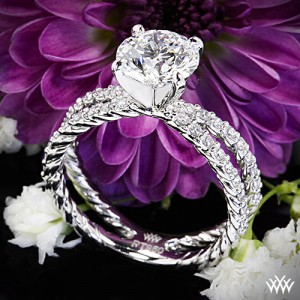 Custom 4 Prong Split Shank Diamond Engagement Ring