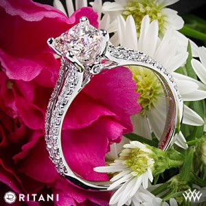 Ritani Double French-Set Diamond ‘V’ Engagement Ring for Princess for Whiteflash