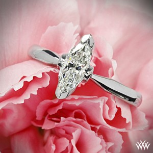 Customized Contemporary Solitaire Engagement Ring with Marquise